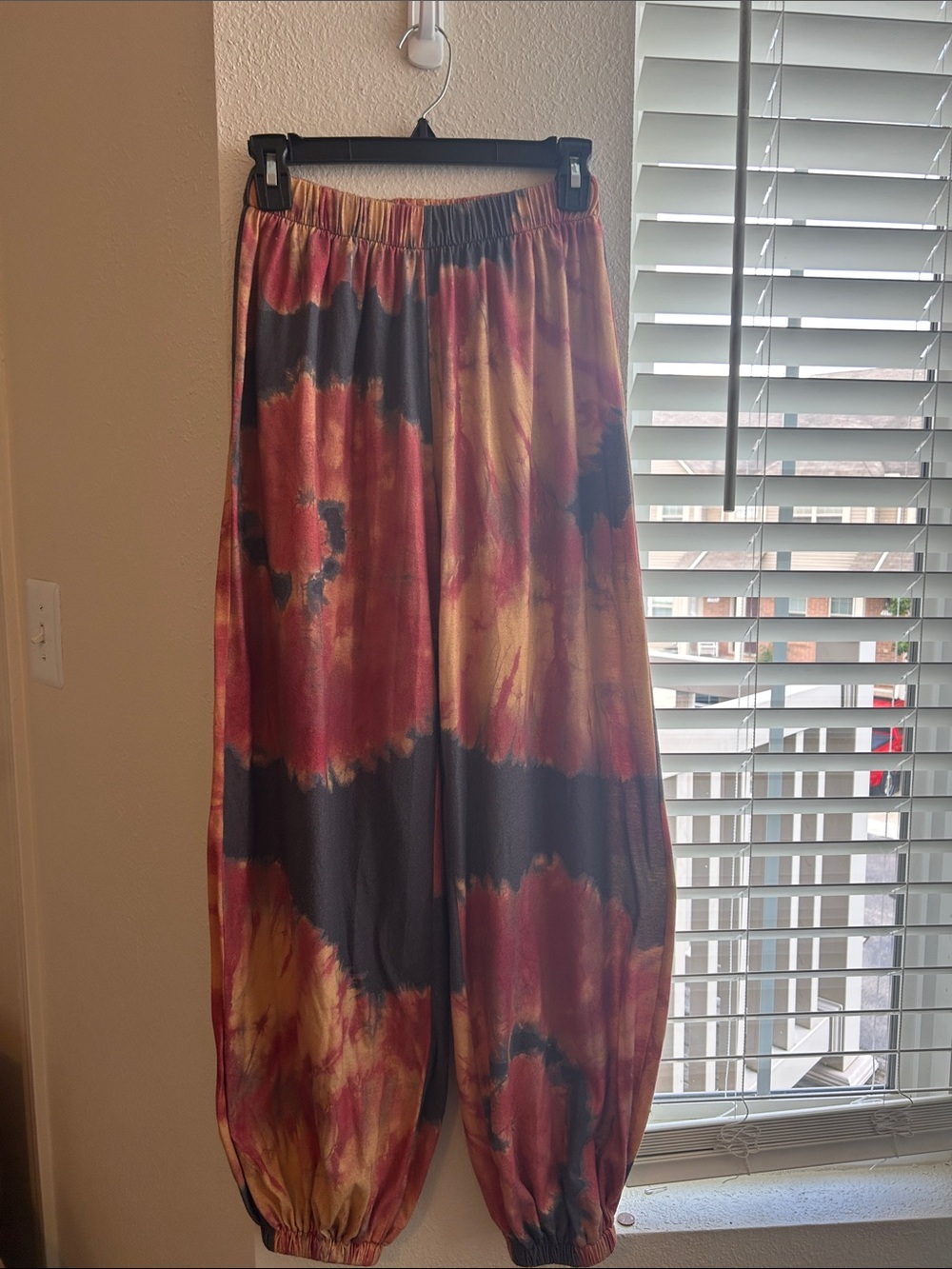 Tie-Dye Harem Pants with Elastic Waist